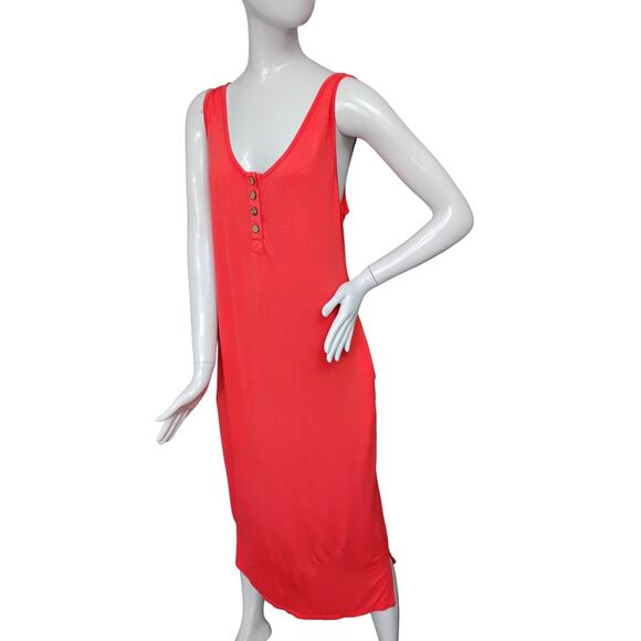 Sheath Orange Dress Size XL Pockets, Sleeveless Pullover Soft Jersey Material - Picture 1 of 8